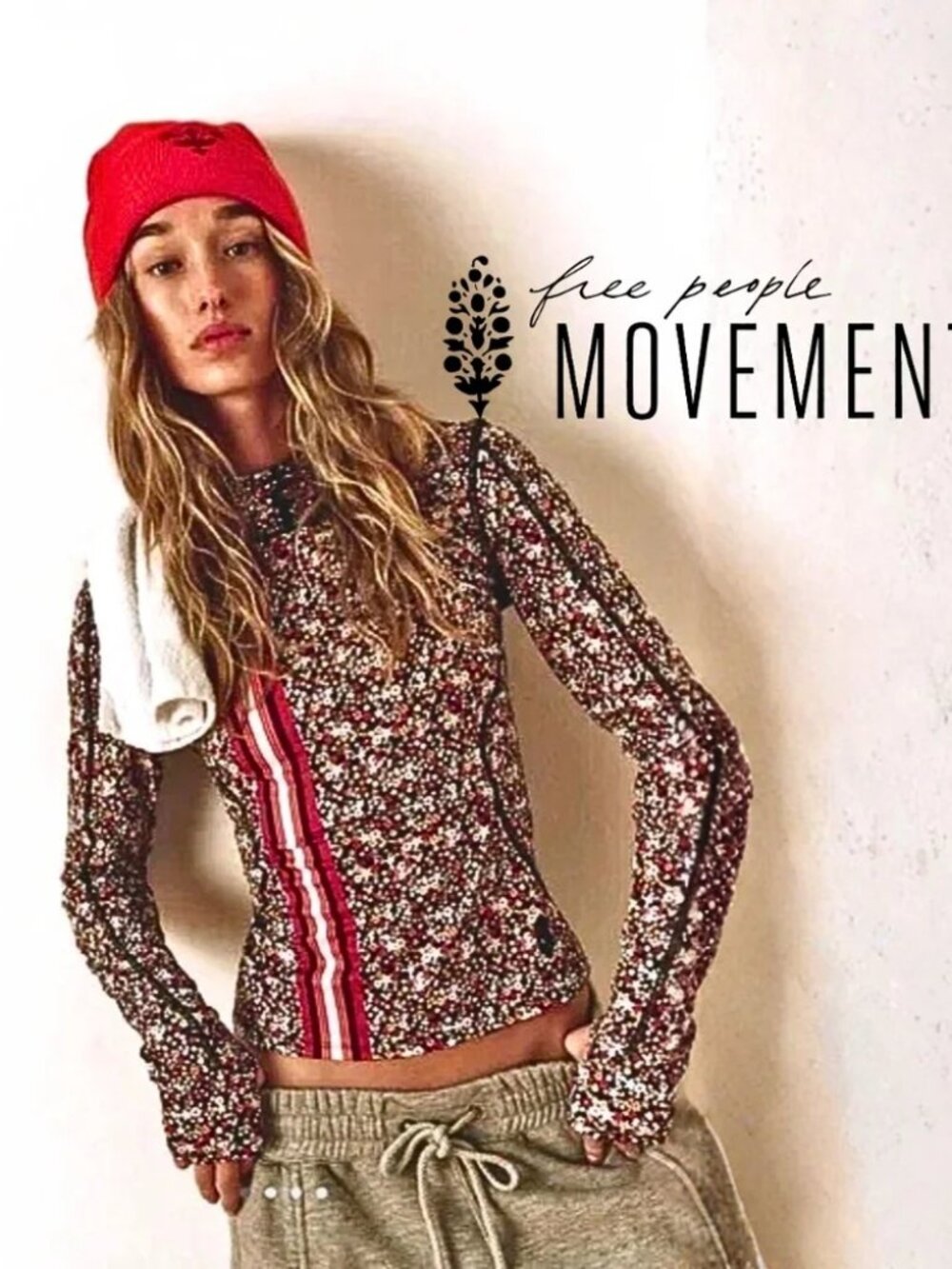 Free People Movement Misty Morning Printed Layer Mini Ditsy Stripe Combo M